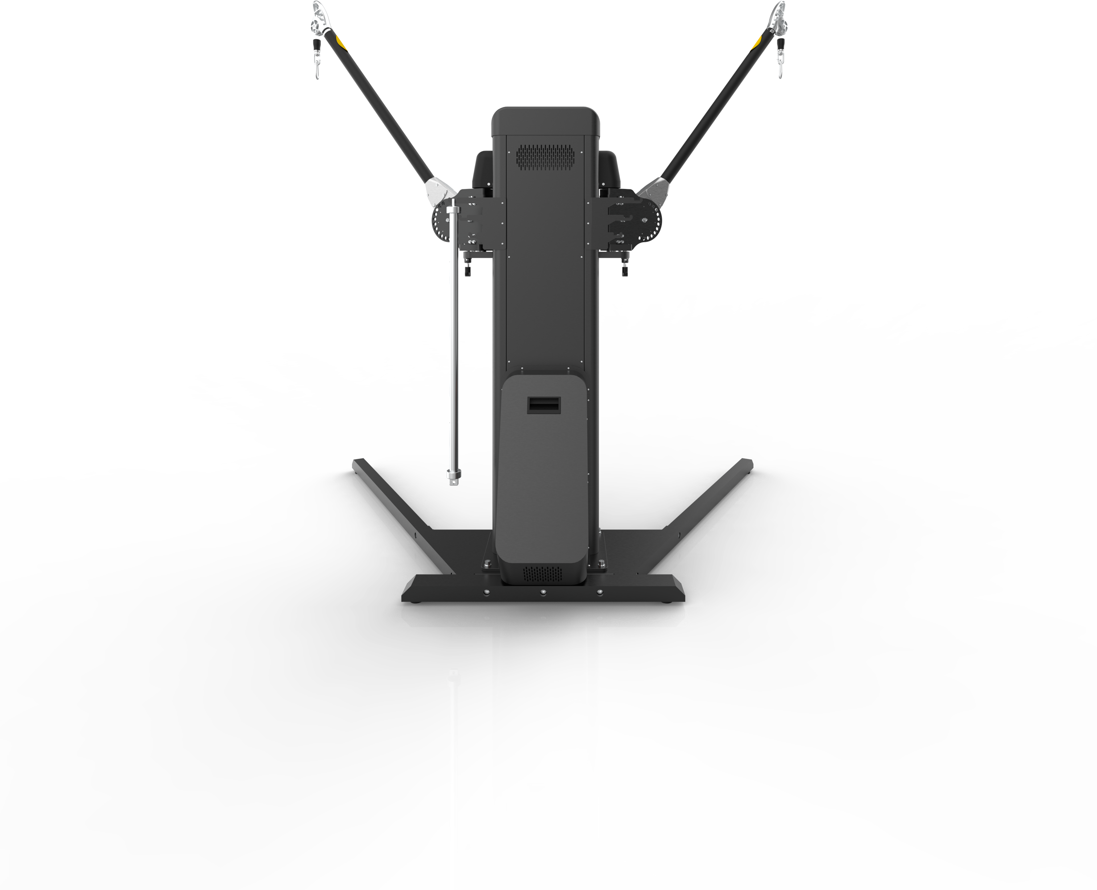 Thumbnail: DFX Servo Trainer T232 straight from the rear: closed rear panel of the column, both arms raised sideways, floor plate with cross beam in view